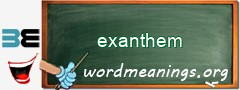 WordMeaning blackboard for exanthem